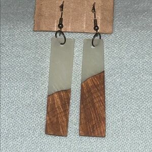 Wood & Resin Drop Earrings